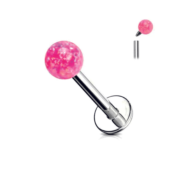Piercing con pietra in opale colorata