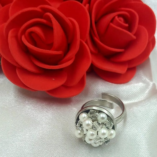 Anello perle Maiorca e Swarovski