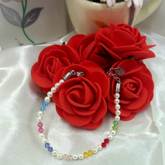 Bracciale perle Maiorca e Swarovski colorati