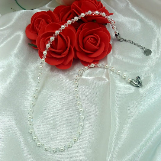 Collana perle Maiorca e Swarovski