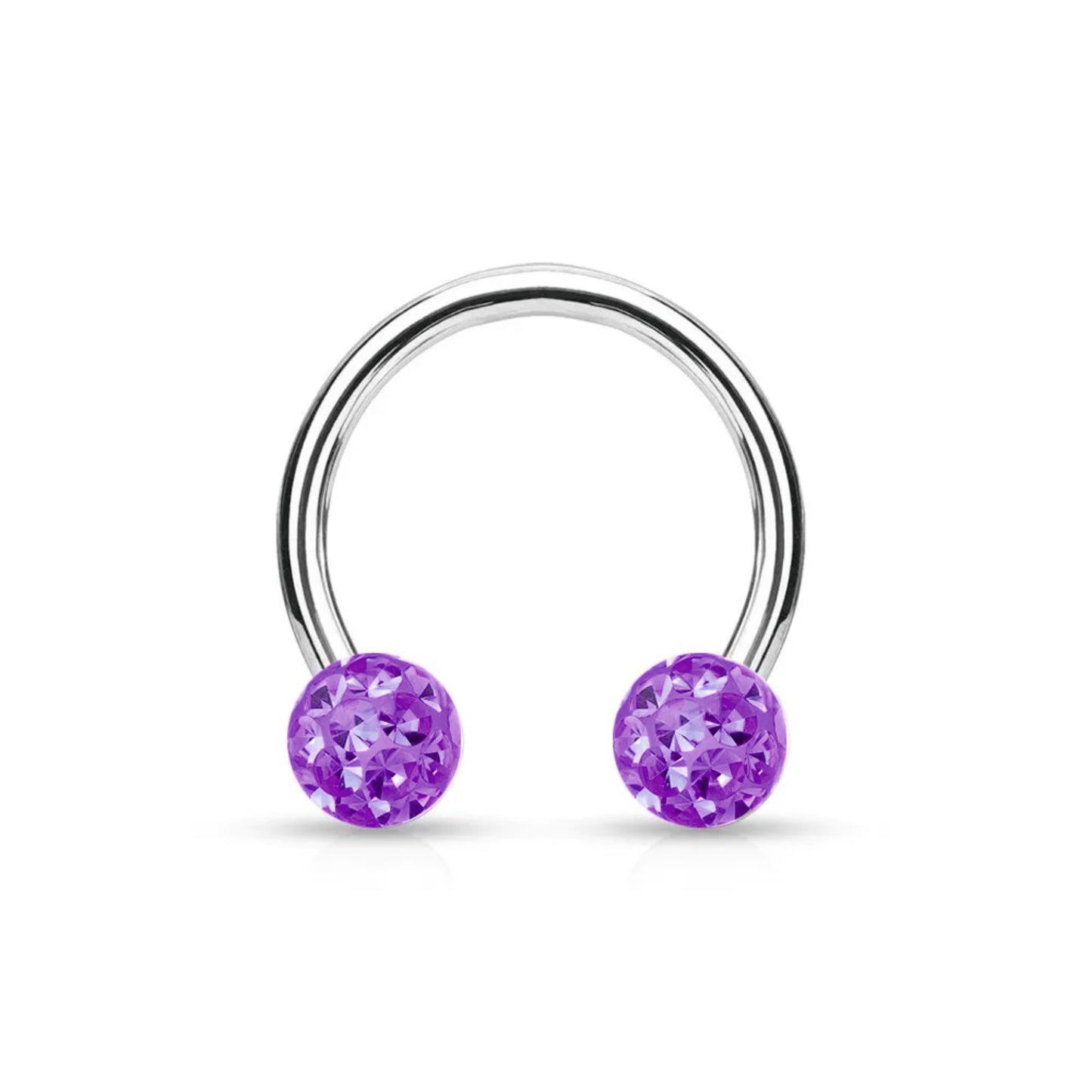 Piercing circular barbell con brillantini