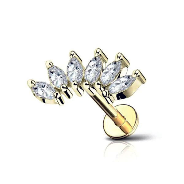Piercing con sei pietre taglio marquise